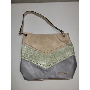 Montana West Shoulder Bag Studs Gold Tone Hard Ware 13 X 11.5 In